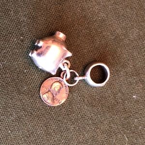 Sterling Pig and Penny Charm